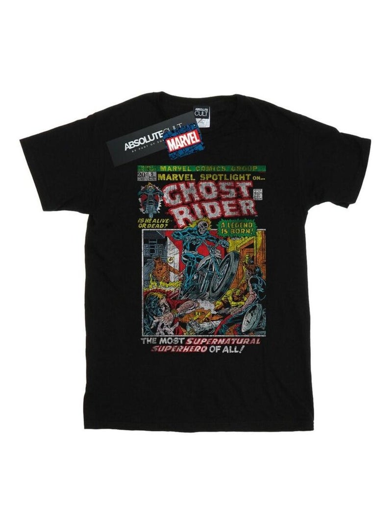Marvel - T-shirt GHOST RIDER DISTRESSED SPOTLIGHT Noir - Kiabi