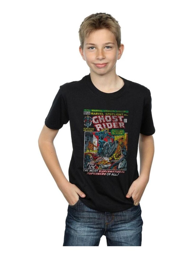 Marvel - T-shirt GHOST RIDER DISTRESSED SPOTLIGHT Noir - Kiabi