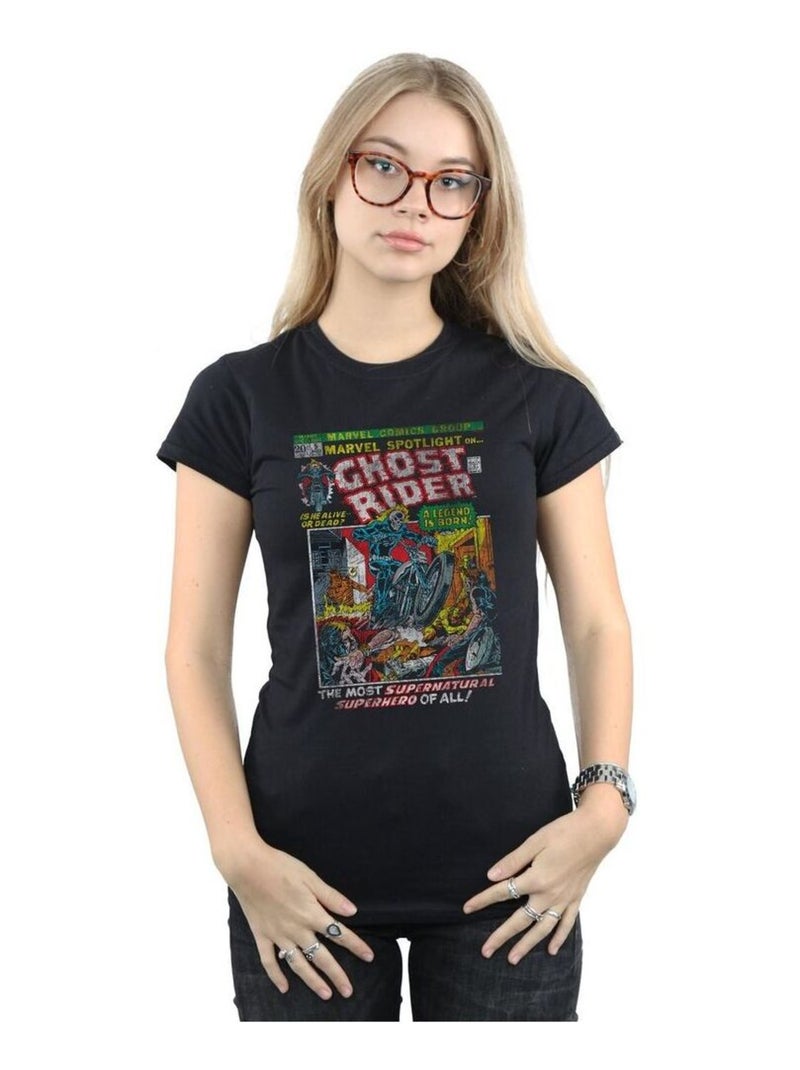 Marvel - T-shirt GHOST RIDER DISTRESSED SPOTLIGHT Noir - Kiabi