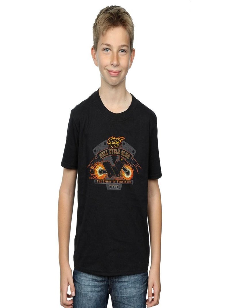 Marvel - T-shirt GHOST RIDER HELL CYCLE CLUB Noir - Kiabi