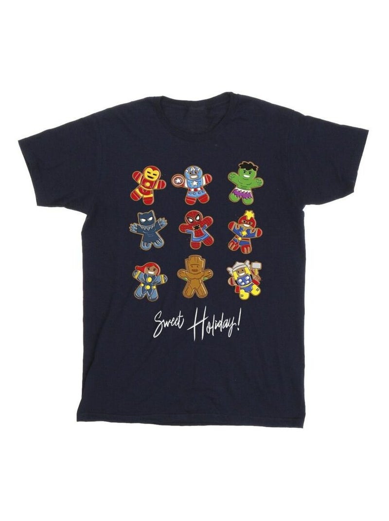 Marvel - T-shirt GINGERBREAD AVENGERS Bleu marine - Kiabi