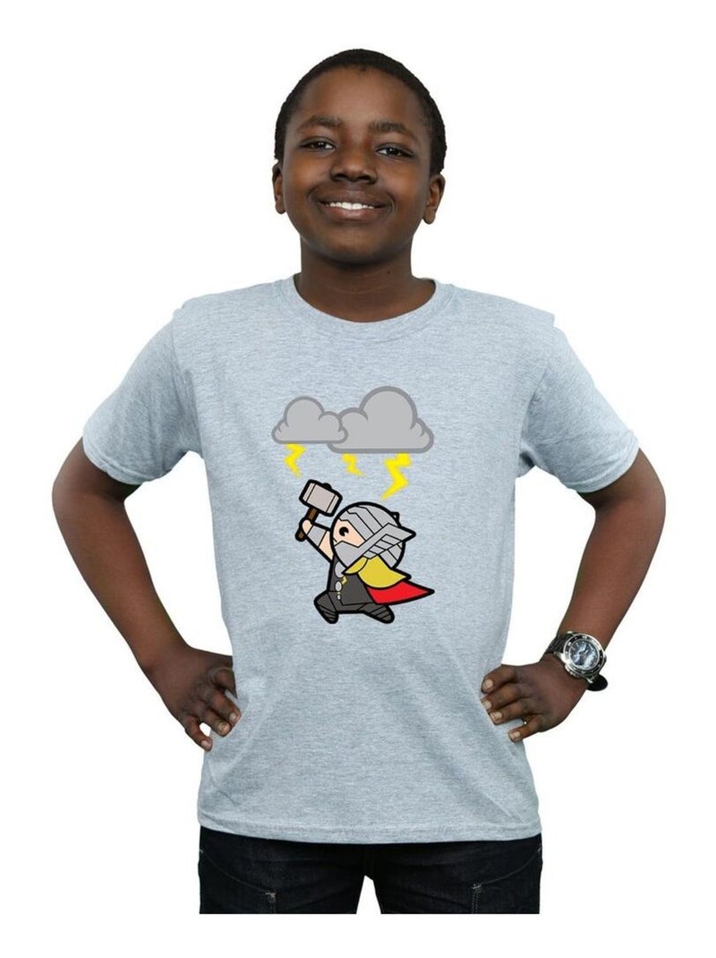 Marvel - T-shirt GOD OF THUNDER Gris chiné - Kiabi