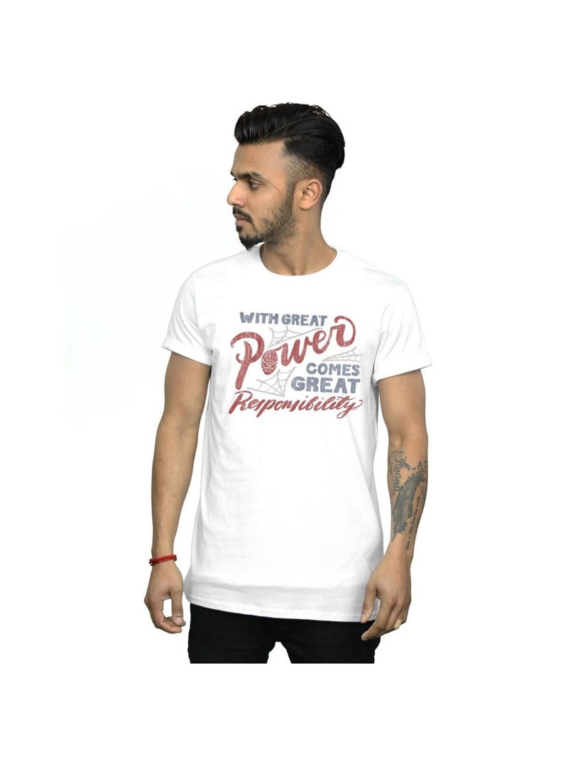 Marvel - T-shirt GREAT RESPONSIBILITY Blanc - Kiabi