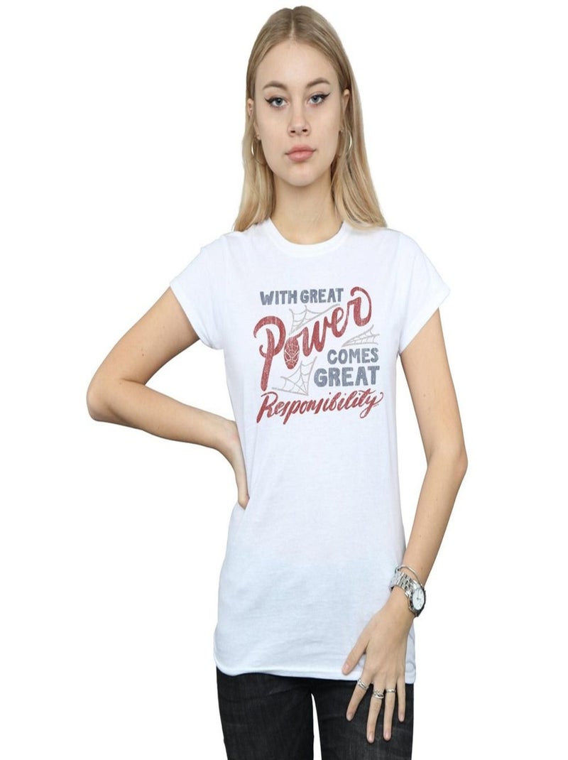 Marvel - T-shirt GREAT RESPONSIBILITY Blanc - Kiabi