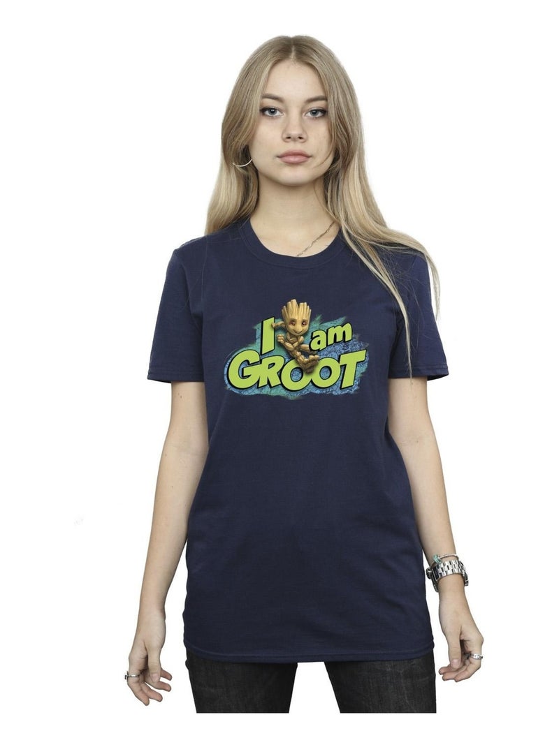 Marvel - T-shirt GUARDIANS OF THE GALAXY AM GROOT Bleu marine - Kiabi