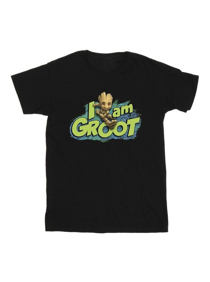 Marvel - T-shirt GUARDIANS OF THE GALAXY AM GROOT Noir - Kiabi