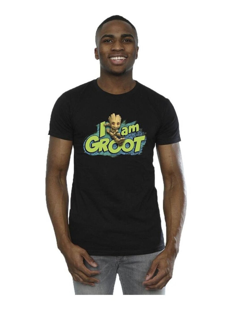 Marvel - T-shirt GUARDIANS OF THE GALAXY AM GROOT Noir - Kiabi