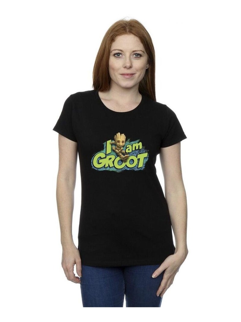 Marvel - T-shirt GUARDIANS OF THE GALAXY AM GROOT Noir - Kiabi