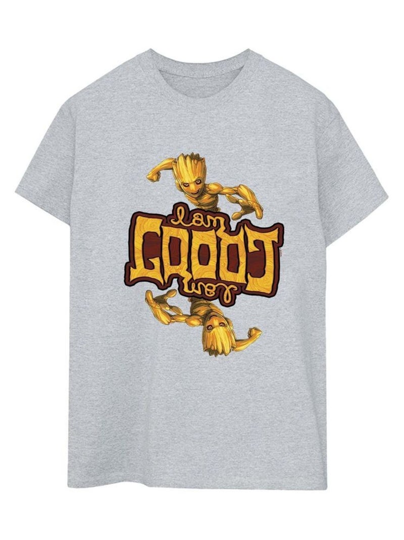 Marvel - T-shirt GUARDIANS OF THE GALAXY Gris chiné - Kiabi