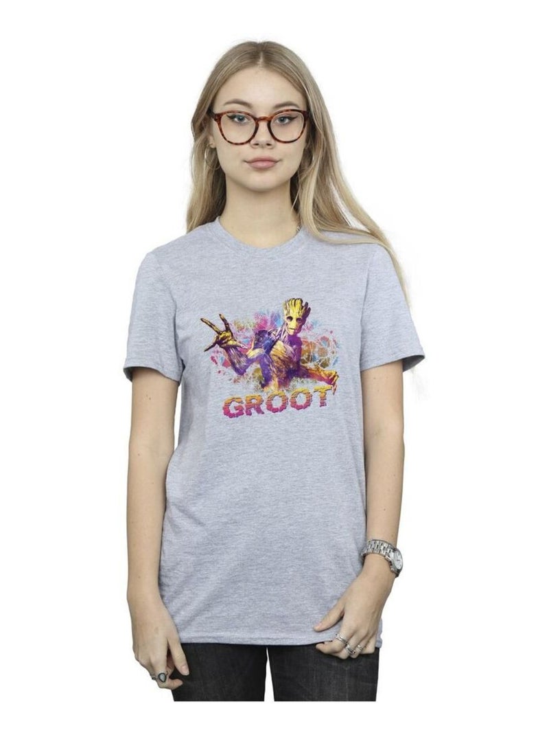 Marvel - T-shirt GUARDIANS OF THE GALAXY Gris chiné - Kiabi