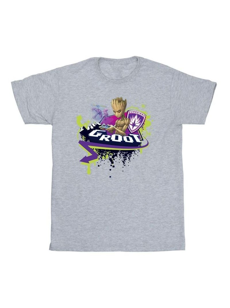 Marvel - T-shirt GUARDIANS OF THE GALAXY Gris chiné - Kiabi