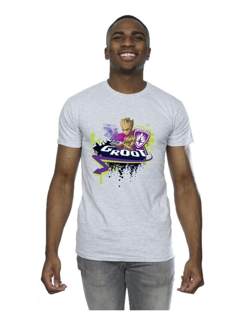 Marvel - T-shirt GUARDIANS OF THE GALAXY Gris chiné - Kiabi
