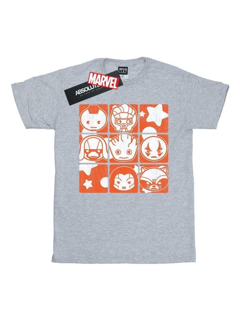 Marvel - T-shirt GUARDIANS OF THE GALAXY Gris chiné - Kiabi