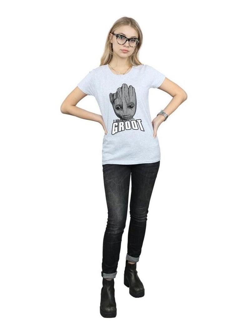 Marvel - T-shirt GUARDIANS OF THE GALAXY Gris chiné - Kiabi