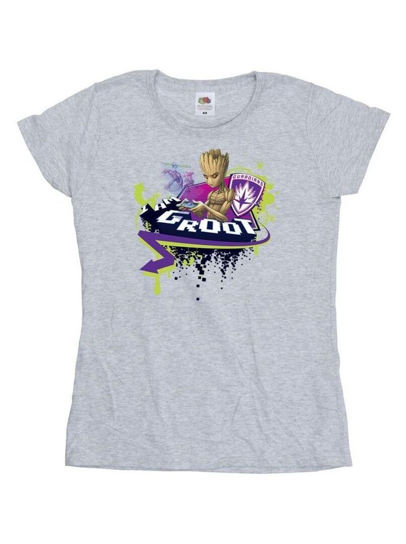 Marvel - T-shirt GUARDIANS OF THE GALAXY Gris chiné - Kiabi