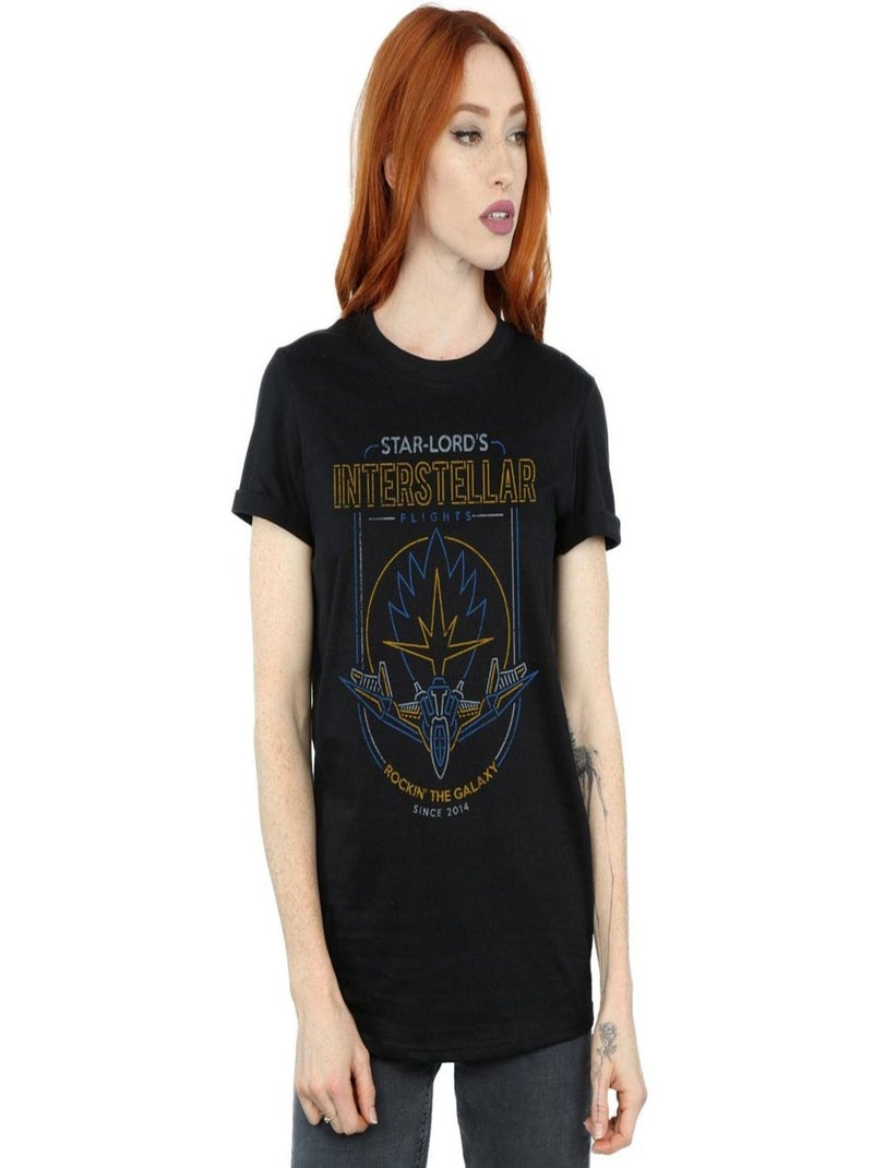 Marvel - T-shirt GUARDIANS OF THE GALAXY INTERSTELLAR FLIGHTS Noir - Kiabi