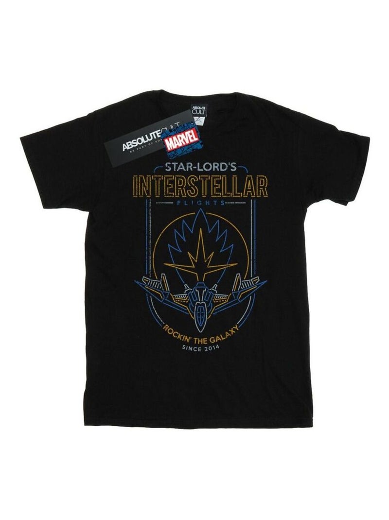 Marvel - T-shirt GUARDIANS OF THE GALAXY INTERSTELLAR FLIGHTS Noir - Kiabi