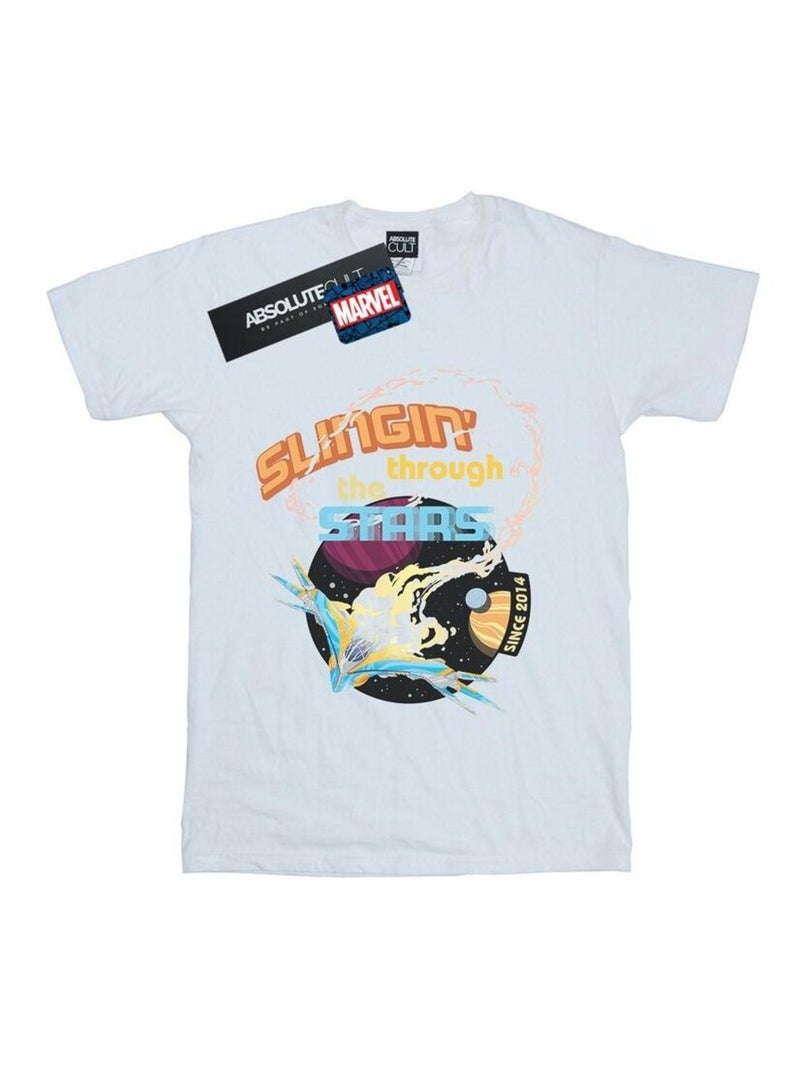 Marvel - T-shirt GUARDIANS OF THE GALAXY MILANO STARS Blanc - Kiabi