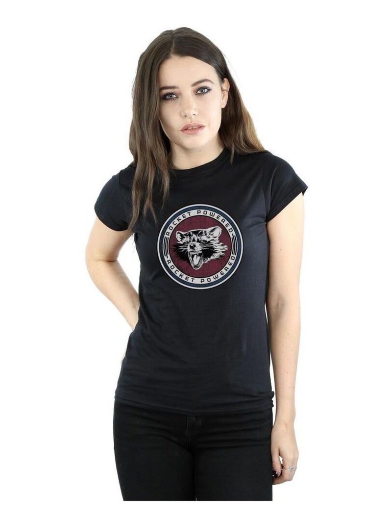Marvel - T-shirt GUARDIANS OF THE GALAXY ROCKET POWERED Noir - Kiabi