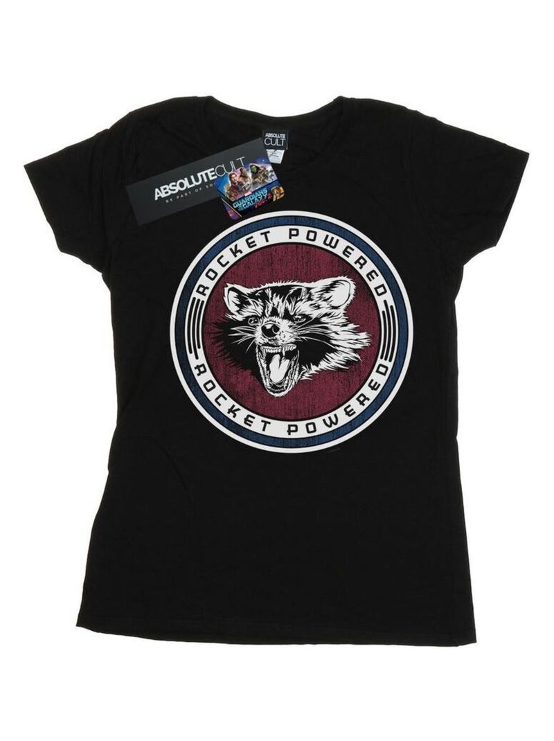 Marvel - T-shirt GUARDIANS OF THE GALAXY ROCKET POWERED Noir - Kiabi