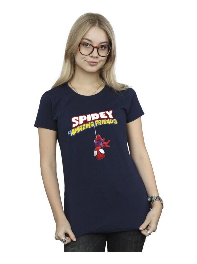 Marvel - T-shirt HANGING UPSIDE DOWN Bleu marine - Kiabi