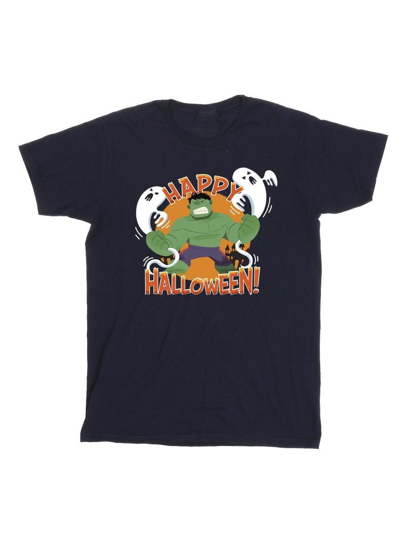 Marvel - T-shirt HAPPY HALLOWEEN Bleu marine - Kiabi