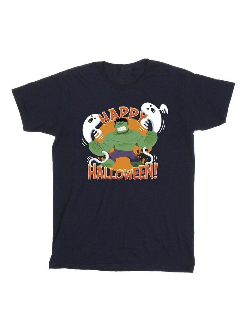 Marvel - T-shirt HAPPY HALLOWEEN Bleu marine - Kiabi