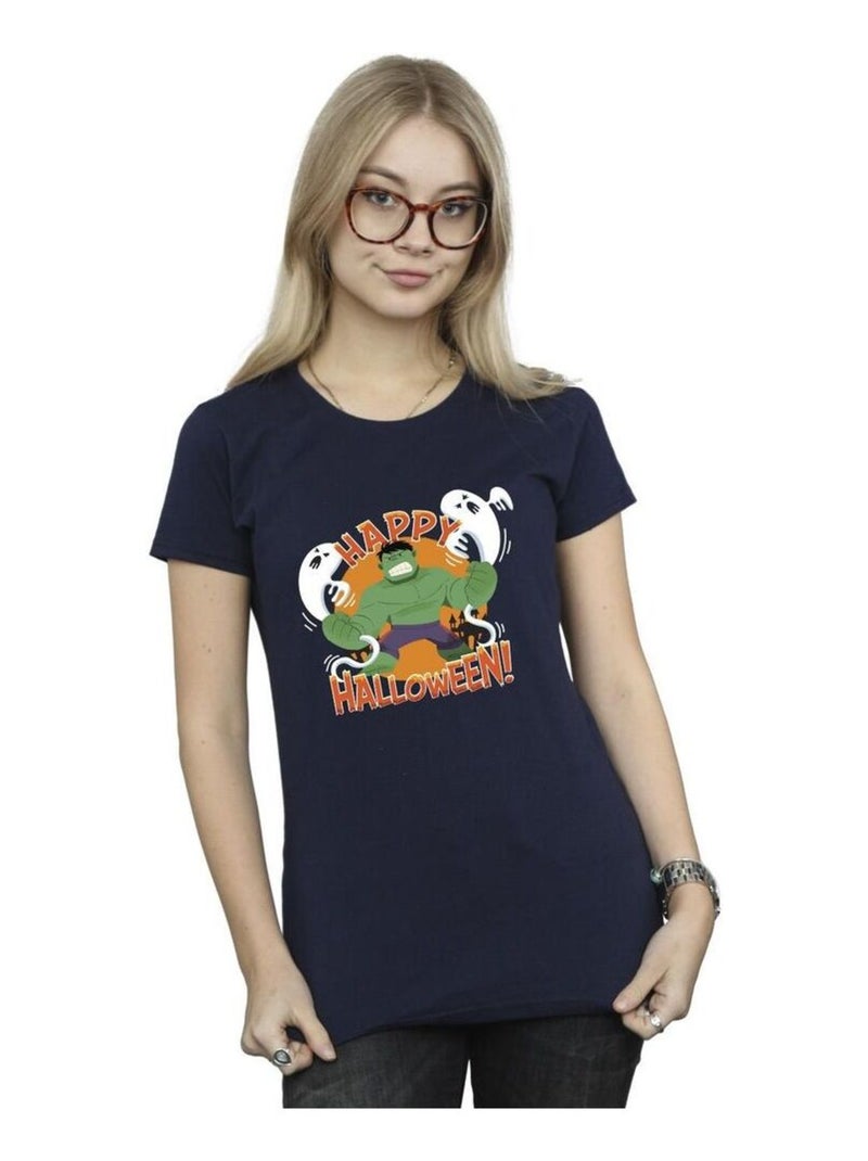 Marvel - T-shirt HAPPY HALLOWEEN Bleu marine - Kiabi