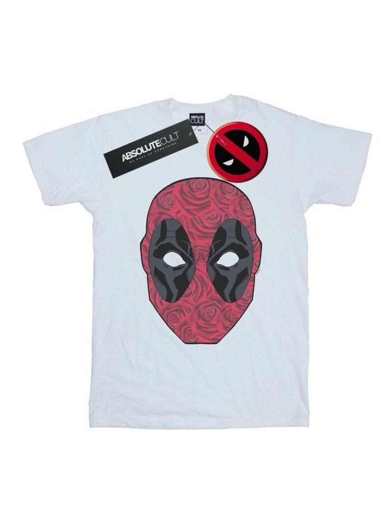 Marvel - T-shirt HEAD OF ROSES Blanc - Kiabi