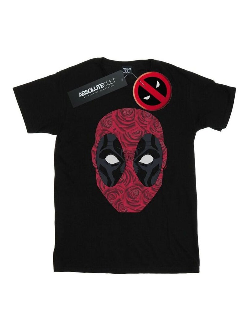 Marvel - T-shirt HEAD OF ROSES Noir - Kiabi