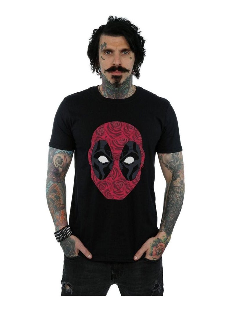 Marvel - T-shirt HEAD OF ROSES Noir - Kiabi