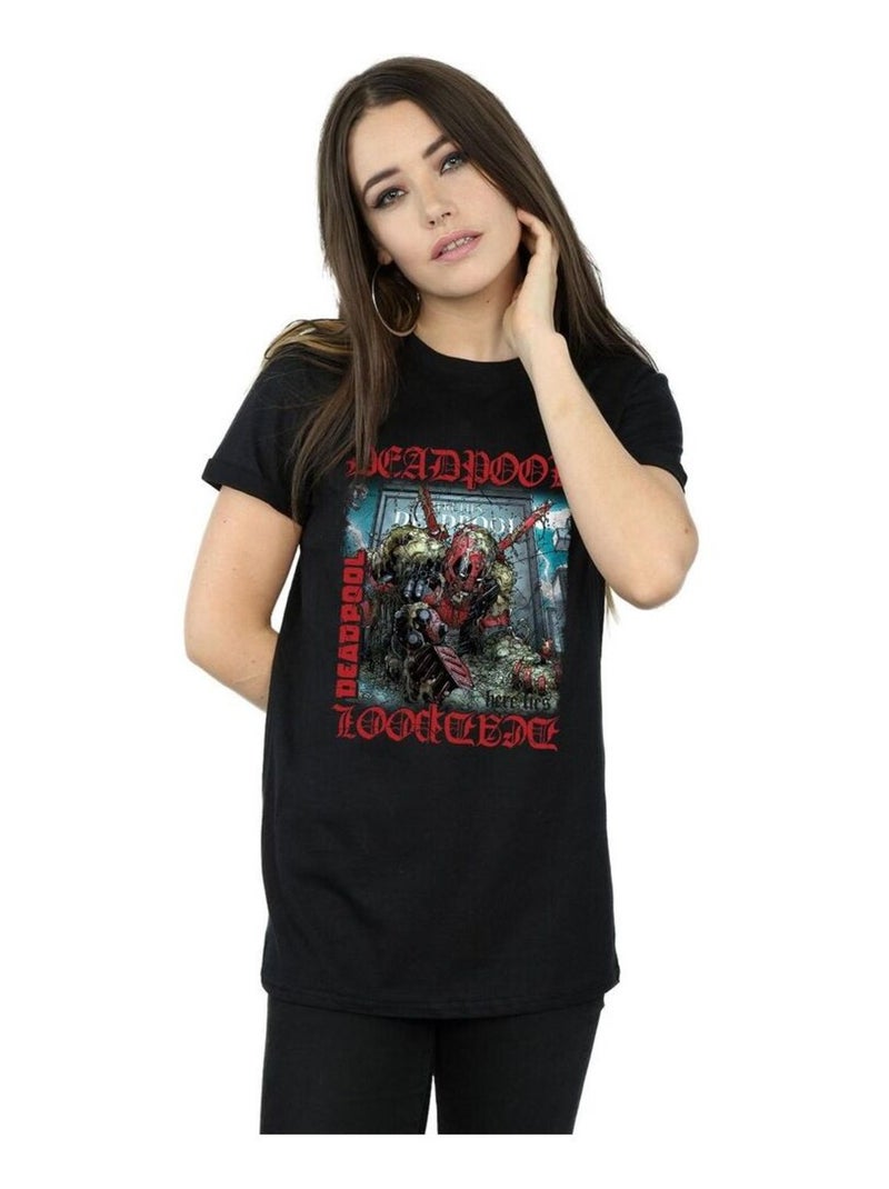 Marvel - T-shirt HERE LIES DEADPOOL Noir - Kiabi