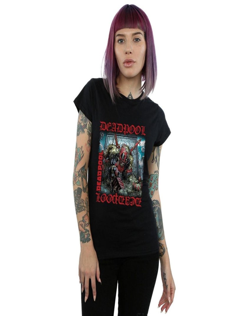 Marvel - T-shirt HERE LIES DEADPOOL Noir - Kiabi