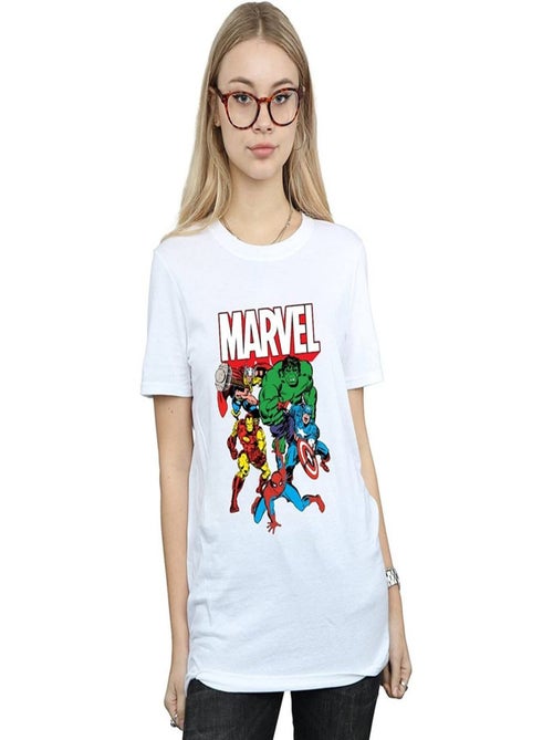 Marvel - T-shirt HERO GROUP (Captain America, Hulk, Iron Man, Spider-Man, Thor) - Kiabi