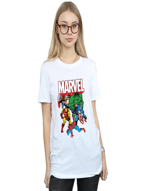 Marvel - T-shirt HERO GROUP (Captain America, Hulk, Iron Man, Spider-Man, Thor) - Kiabi
