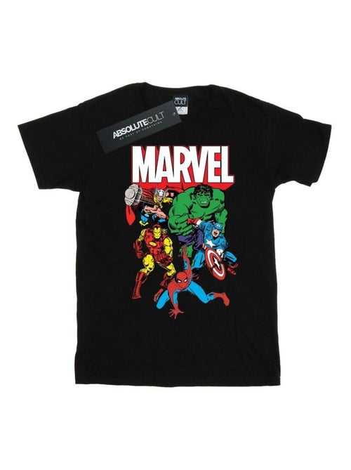 Marvel - T-shirt HERO GROUP (Captain America, Hulk, Iron Man, Spider-Man, Thor) - Kiabi