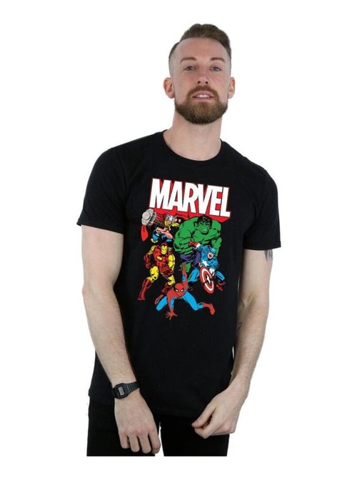 Marvel - T-shirt HERO GROUP (Captain America, Hulk, Iron Man, Spider-Man, Thor) - Kiabi