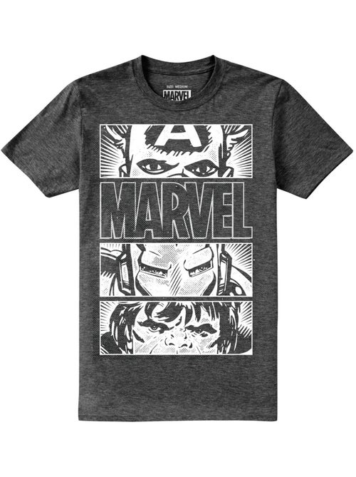 Marvel - T-shirt HEROES EYES (Captain America, Hulk, Iron Man) - Kiabi Marvel - T-shirt HEROES EYES (Captain America, Hulk, Iron Man) - Kiabi