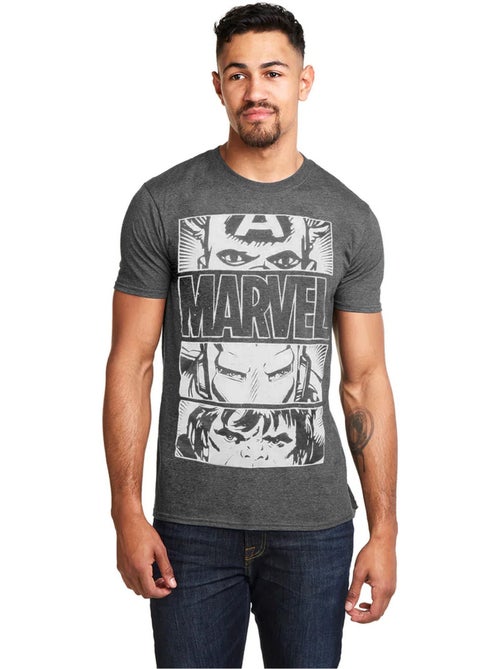 Marvel - T-shirt HEROES EYES (Captain America, Hulk, Iron Man) - Kiabi Marvel - T-shirt HEROES EYES (Captain America, Hulk, Iron Man) - Kiabi
