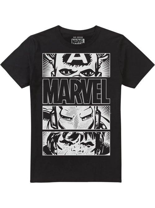 Marvel - T-shirt HEROES EYES (Captain America, Hulk, Iron Man) - Kiabi Marvel - T-shirt HEROES EYES (Captain America, Hulk, Iron Man) - Kiabi