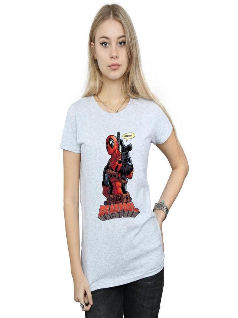 Marvel - T-shirt HEY YOU Gris chiné - Kiabi
