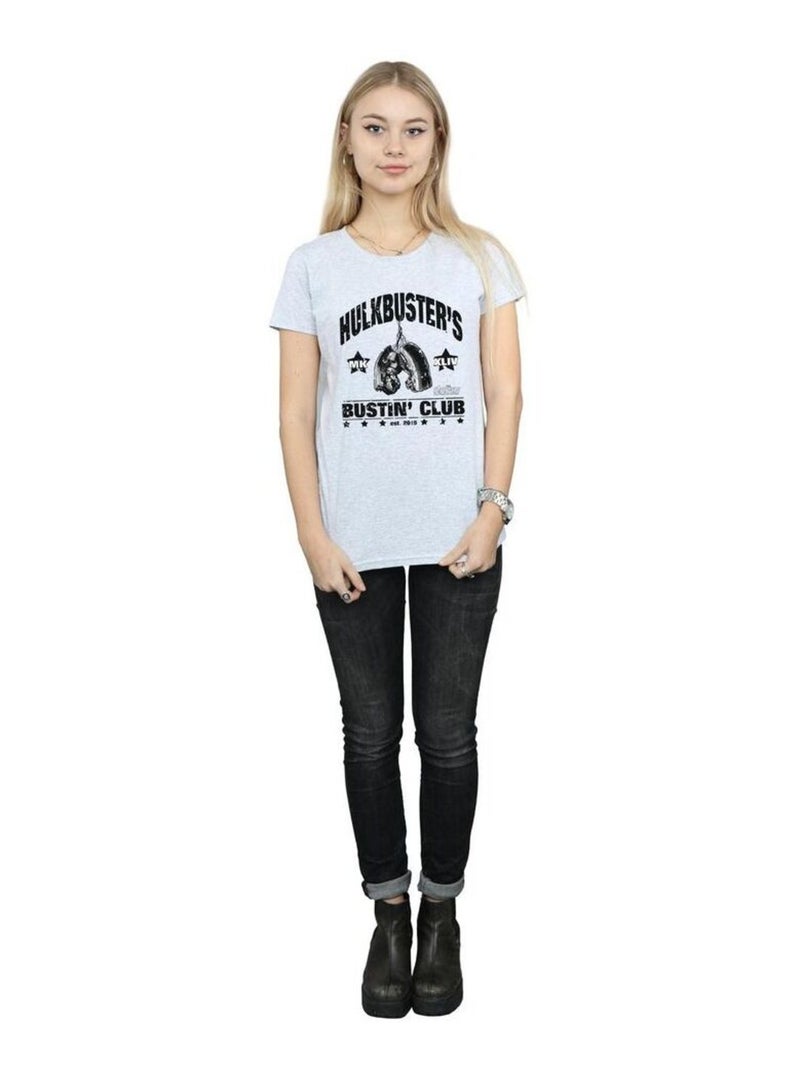 Marvel - T-shirt HULKBUSTER'S BUSTIN' CLUB Gris chiné - Kiabi