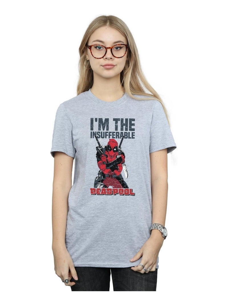 Marvel - T-shirt I'M THE INSUFFERABLE Gris chiné - Kiabi
