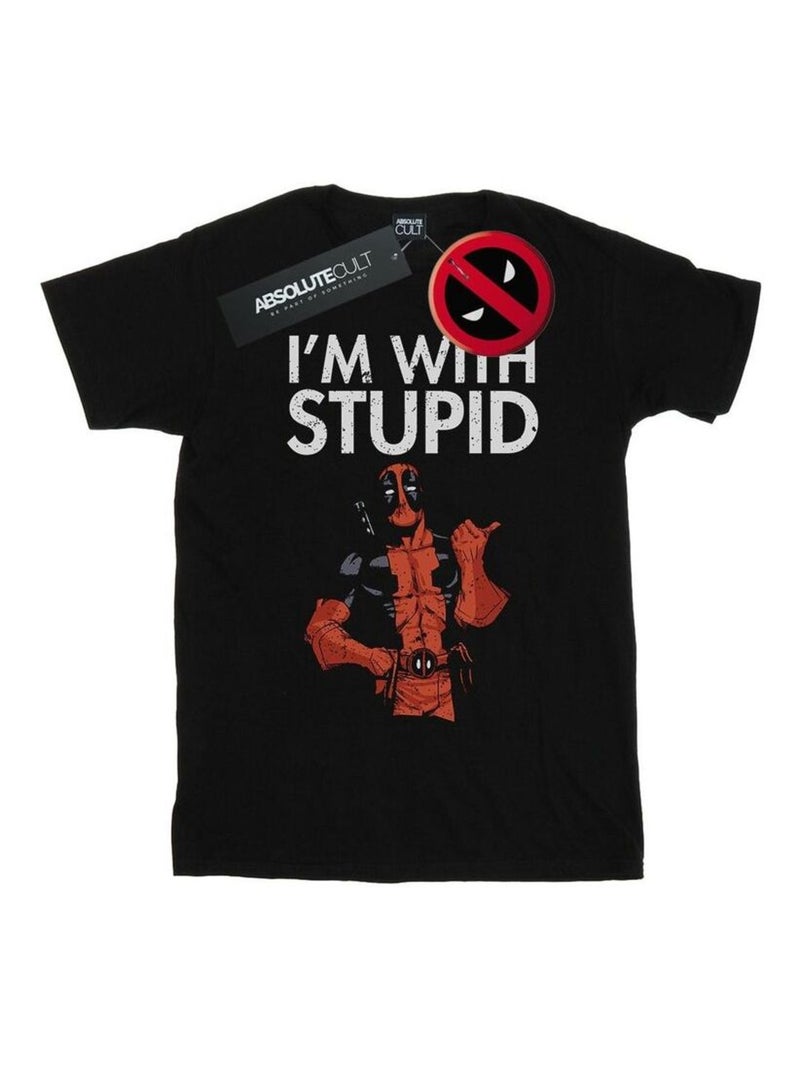 Marvel - T-shirt I'M WITH STUPID Noir - Kiabi
