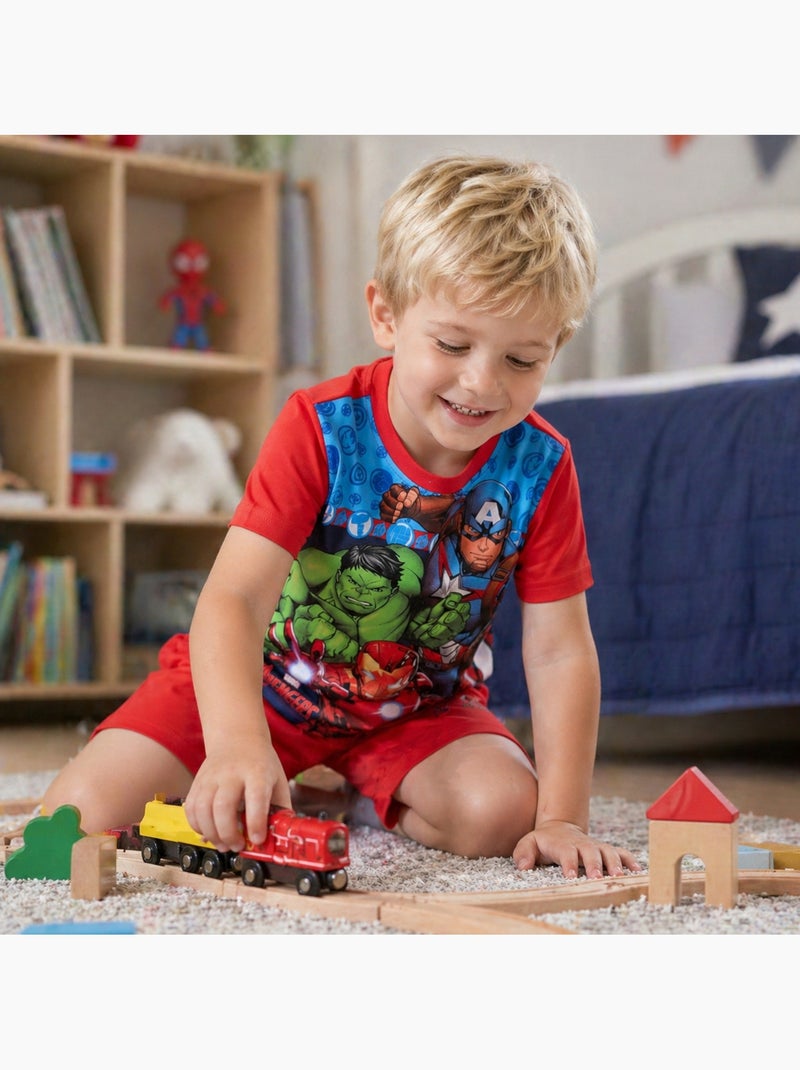 Marvel - T-shirt imprimé avec short assorti Rouge - Kiabi