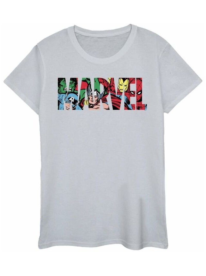 Marvel - T-shirt INFILL Gris chiné - Kiabi