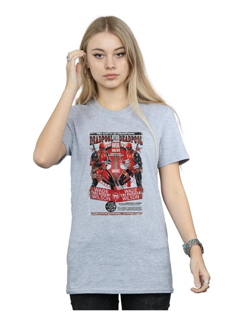 Marvel - T-shirt KILLS DEADPOOL Gris chiné - Kiabi
