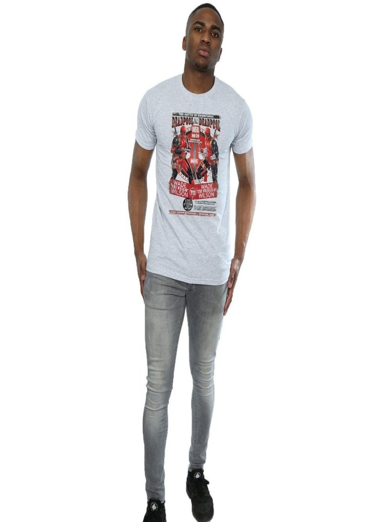 Marvel - T-shirt KILLS DEADPOOL Gris chiné - Kiabi