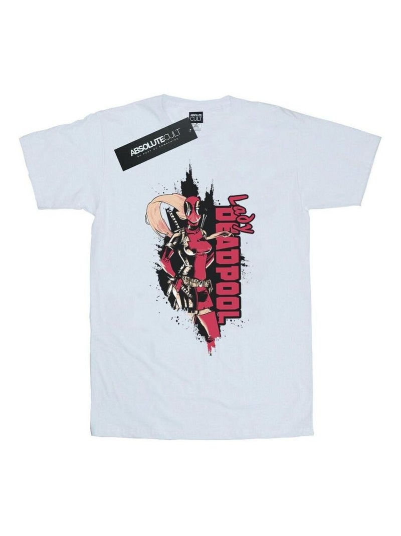 Marvel - T-shirt LADY DEADPOOL Blanc - Kiabi