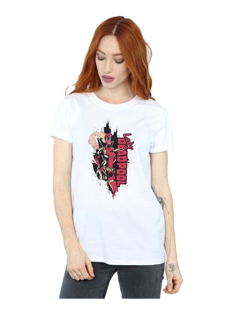 Marvel - T-shirt LADY DEADPOOL Blanc - Kiabi